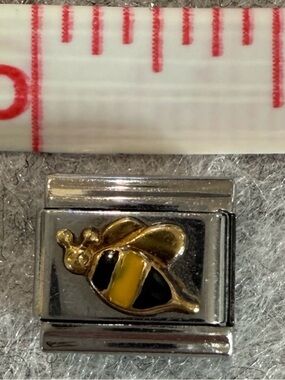 Zoppini Gold Enamel and Stainless Steal Bumble Bee Modular Italian Charm